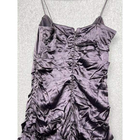 Y2k 90s Nicole Miller Collection Silk Satin Ruched Mini Dress Women 6 Whimsygoth - Picture 6 of 10
